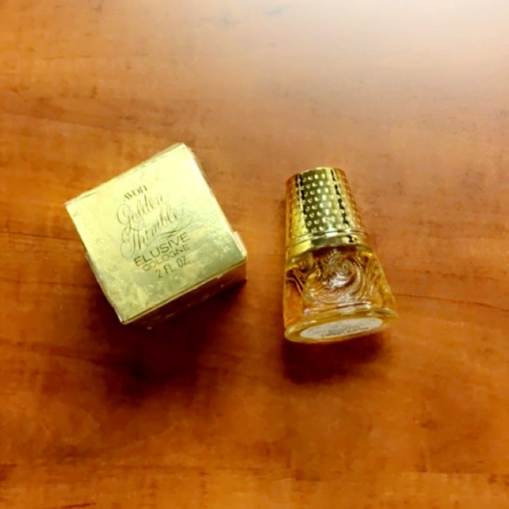 Vintage Avon Golden Thimble Elusive Cologne 2 Fl. oz.